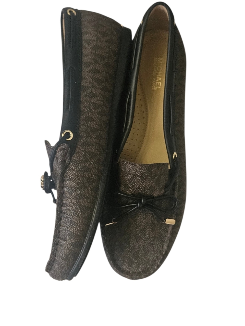 Michael Kors Sutton Monogram Logo Moccasin Loafers Women 8 - Picture 3 of 6